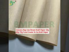 Grocery Bag Use Brown Kraft Paper 50g 60g 70g Food Grade To Go Kraft Paper
