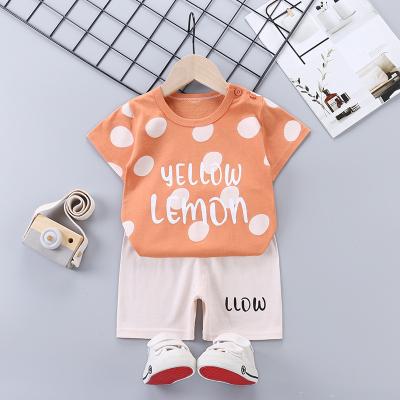 China 2022 new boys and girls children's smart casual sports set 2 sets beach equipment children's T-shirt set wholesale for sale