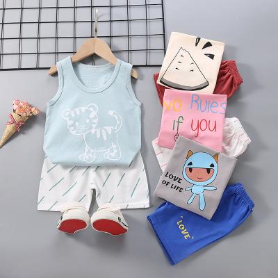 China Wholesale Breathable Summer Cartoon Alphabet Cute Baby Boy Shorts Invest Kids Two Piece Set for sale