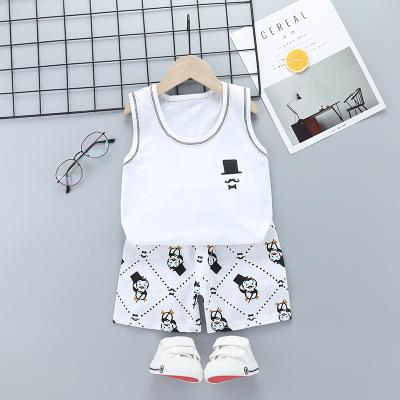 China Summer Vest Kids Boys 2pcs Breathable Clothing Set Matching Suits Children's T-shirt+Shorts for sale