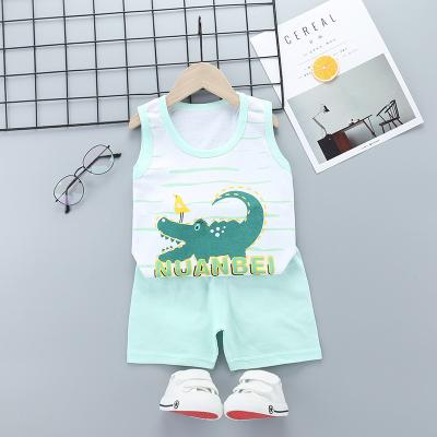 China European and American 18 summer children's boys' eyes vest breathable clothing INS large sports suit to plot customization for sale