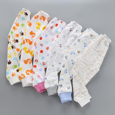 China New Wholesale New Cotton Breathable Korean Print Pajamas Pants 100% Washable Baby Sleep Wear Baby Pants for sale