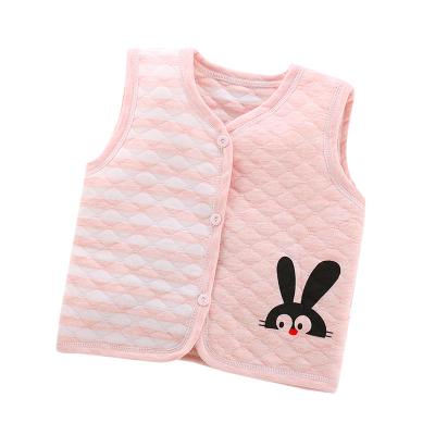 China Breathable pure cotton baby keep warm vest thickening infant child vest baby cardigan vest tops for sale