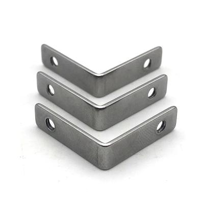 China Construction L Shaped Herringbone Thickened Stainless Steel Corner Base Furniture Hardware Accessories for sale