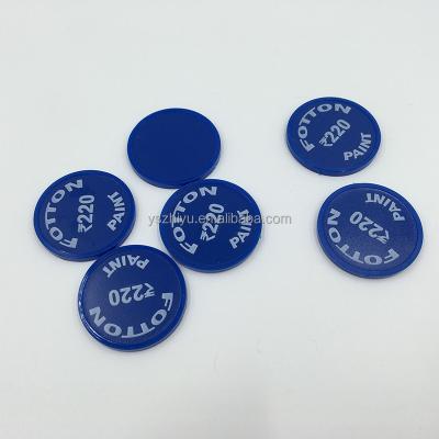 China Promotional Europe Food Grade One Custom Color Printed Logo Cheap Plastic Token Coins for sale