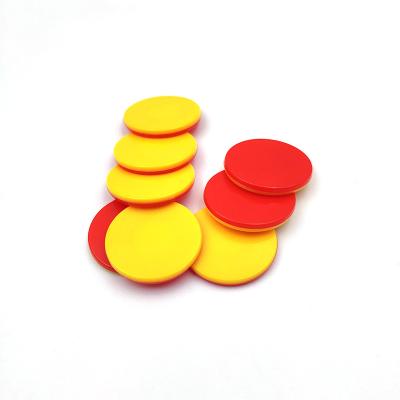 China Europe 25mm Plastic Double Color Coin Customer Logo Symbol Printing Kids Game for sale