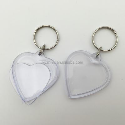 China Custom Logo Promotional Acrylic Plastic Key Gift Insert Heart Shaped Holder for sale