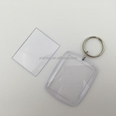 China High Quality Custom Printing Gift Insert Logo Cheap Blank Acrylic Plastic Key Chain for sale