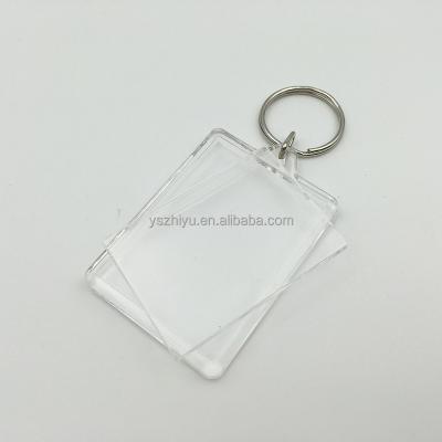 China Gift Rectangle Shaped Promotional White Plastic Acrylic Key Tag for sale