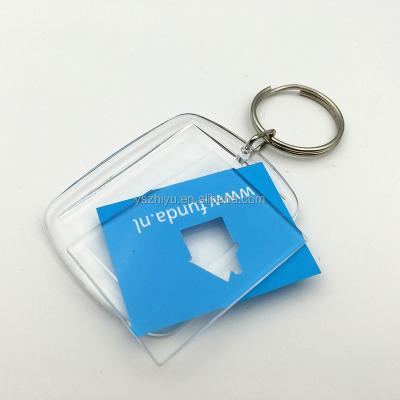 China Wholesale Gift 4*5cm Picture Frame Mute Key Chain Acrylic Insert DIY Craft Key Chain for sale