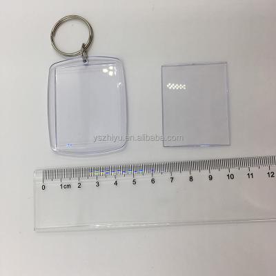 China Custom Clear Acrylic Blank Keychain 45mm x 35mm Gift for sale