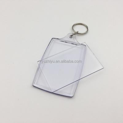 China Gift Blank Acrylic Key Chain , Plastic Picture Insert Photo Frame Key Chain for sale