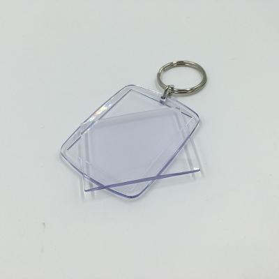 China Gift Blank Acrylic Key Chain , Picture Insert Photo Frame Acrylic Plastic Key for sale