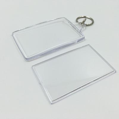 China Promotional Gift Blank Plastic Rectangle Clear Acrylic Chain Tag for sale