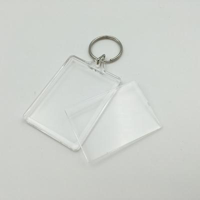 China Gift Blank Acrylic Key Chain , Picture Insert Photo Plastic Frame Acrylic Keychain for sale