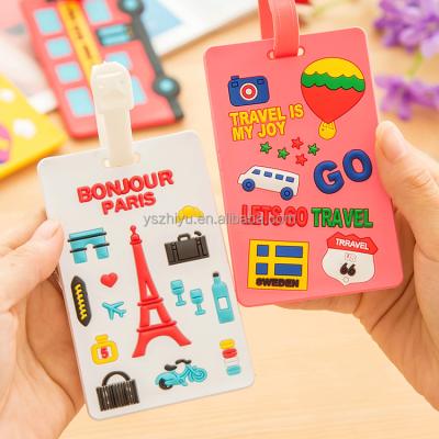 China Hot Selling Custom Gift Silicon Rubber Luggage Tag With Customer Color for sale