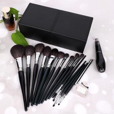 China Angular Blush HXT-041 15pcs Professional Premium Fluffy Natural Hair Small Size Makeup Set Brush With PU Bag For Make Up Artist for sale