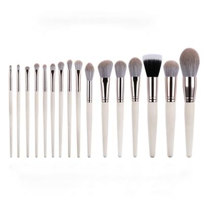 China Angular blush HXP-100E 16pcs vegan wood synthetic hair beauty cosmetics maquillaje brushes makeup brush for sale