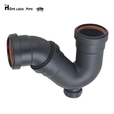 China HDPE Plastic Pipe Fittings Floor Drain Trap Soundproof Trap Sizes for sale