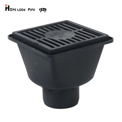 China HDPE Soundproof Square Plastic Floor Trap In Drains Floor Trap Cover Size for sale