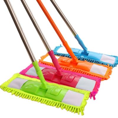 China Wholesale Viable Stainless Steel Cheap Broom Home Cleaning Pad WIPERS Chenille Refill Household Dust Mop For Cleaning Floor for sale