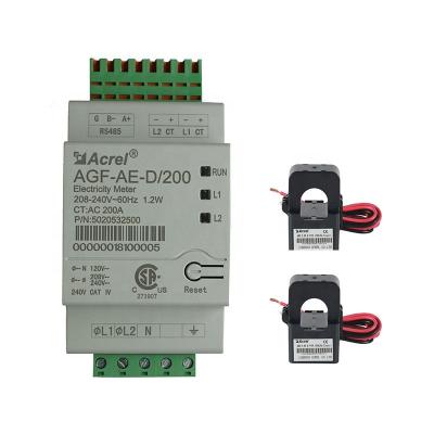 China AGF-AE-D/200 2 3 Wire Two Phase 2 Channel Energy Power Meter For Off-Grid Inverter for sale