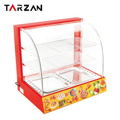 China Stainless+Glass Kitchen Display Rack Food Warmer Food Warmer Display Supply Electric Hot Showcase With CE for sale