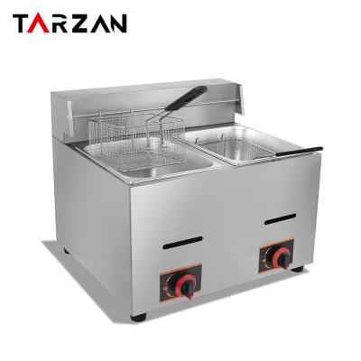 China Easy Operate Deep Fryers Stainless Steel Chips Frying Machine Commercial Gas Deep Fryer for sale