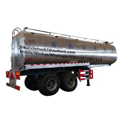 China Truck Trailer CLW 2 Axle Stainless Steel Milk Tanker Trailer 28000 Liters Milk Transport Tanker Trailer For Sale for sale