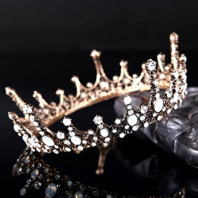 China New Rhinestone Wedding Bridal Crown Wholesale 2023 Handmade Crystal Crown Muslim Bridal Crown Crystal Hair Headpiece Accessory for sale