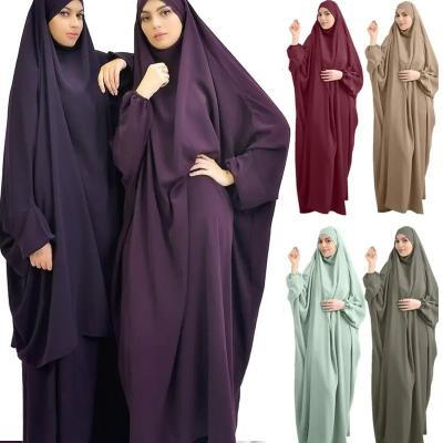 China Polyester Latest Abaya Muslim Women Prayer Dress Muslim Women Dress With Hijab Dubai Long Islamic Aerial Abaya With Hijab for sale