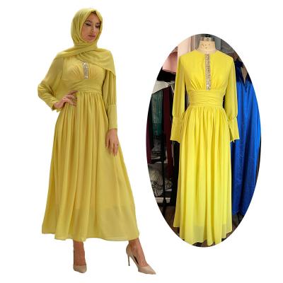 China Muslim Caftan Marocain Abaya Luxury Maxi Dresses Islam Ethmic Women Ramadan Kaftan Dubai Abaya Turkey High Quality Polyester Chiffon for sale