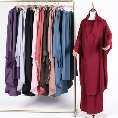 China Polyester Abaya Women Muslim Dress Dubai 2022 Jilbab Muslim Abaya Dresses 2 Piece Dubai Muslim Islamic Clothing For Women for sale