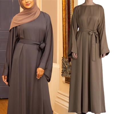 China Wholesale Polyester Modest Islamic Clothing Abaya Dubai Islamic Clothing Muslim Dresses For Women Soild Color Long Sleeve Maxi Dress for sale