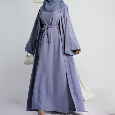 China Wholesale Polyester Abaya New Designs Latest Design 2023 2 Pieces Set Abaya For Woman Dubai Abaya Islamic Clothing for sale