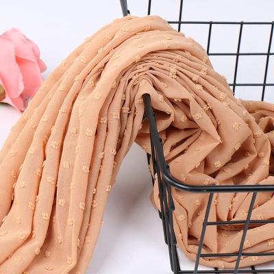 China Wholesale Chiffon Thickened Long Hair Ball Chiffon Woman Scarves Malaysia Turban Shawl Woman Scarves Muslim Chiffon Scarves for sale