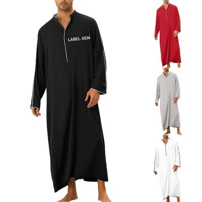 China Factory Wholesale Muslim Abaya Dubai Polyester Islamic Thobs For Men's Traditional Cloth Ramadan Robebe Cthnic for sale