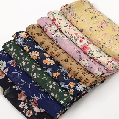 China Muslim Floral Women Printed Shawls And Wraps Floral Scarf 180*70cm Lady Muslim Chiffon Chiffon Hijab Chiffon Scarf Hijab for sale