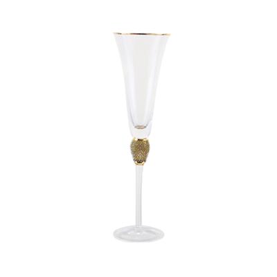 China OEM champagne glasses for weddings luxury champagne wine glass diamond arrangement diamond-set beaded champagne glass OEM for sale