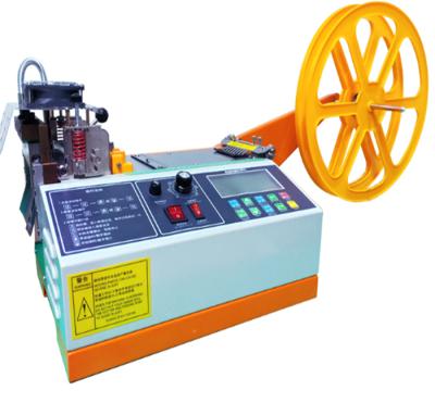 China Automatic Hot Cold Blade CLOTHING Tape Cutting Machine Magic Tape Cutter With Max Cutting Width 120mm for sale