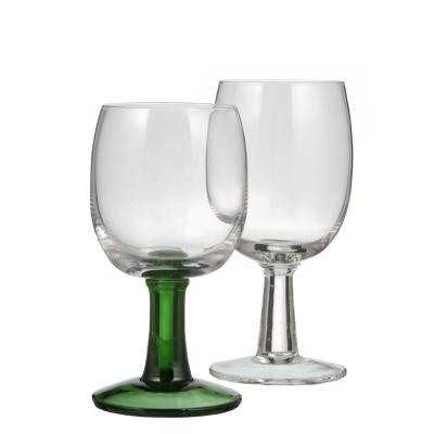 China Clear Samyo Red Wine Glass Set with Green Stem for Women Birthday Party for sale