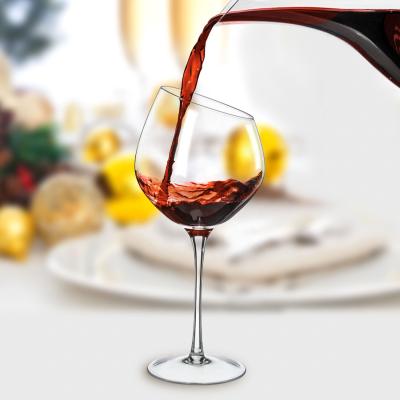 China New Classic/Postmodern Samyo Slanted Cup Crystal Glass Pure Collection Burgundy Red Wine Glass for sale