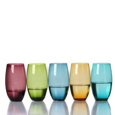 China New cheap high quality mouth wholesale Juice Glass Tumbler Water Glass colorful blown classic/postmodern factory for sale