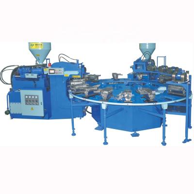 China Full-automatic shoe factory disc table type two injector four colors male/female causal shoes making machine for sale