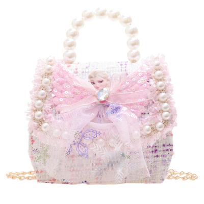 China PORTABLE Custom Designer Child Pearl Kids Bags Girls Handbag Cross - Cute Princess Slim Chain Mini Handbag For Girls Body Bag for sale