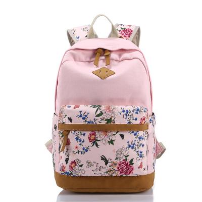 China Custom Clear Cute Wholesale Anti Theft Printing Anti Theft Canvas Backpack Canvas Anti Theft Grill School Bags for sale