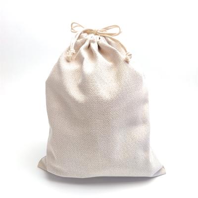 China Diamond Eco-Friendly Reusable Jacquard Cotton Canvas Burlap Wear Resistant Custom Drawstring Bag for sale