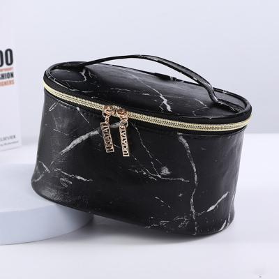 China Wholesale Fashion Vintage NATIONAL Lady Hip-Hop Ladies Silicone Leather Cosmetic Bags Black White Custom Logo Make Up With Zipper for sale