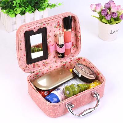 China Fashion Vintage NATIONAL Hip-Hop Lady Factory Bag Eco-friendly Leather Cosmetic Organizer Make Up Waterproof Makeup Bag Pouch Toiletry Bag Box for sale