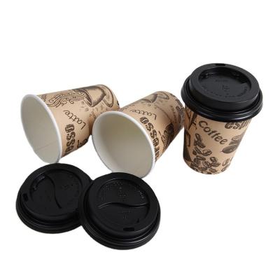 China Wholesale Biodegradable Disposable 8oz/12oz/16oz Paper Coffee Cups With Lids, Paper Cups For Coffee for sale